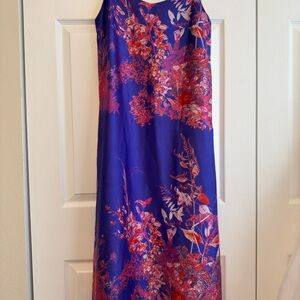 Floral Sleeveless Dress - Purple and Pink